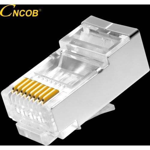 Cncob rj45 Cat6 network connector 8P8C FTP Gigabit Ethernet Modular RJ-45 connection crystal head, plug 30pcs / 100pcs