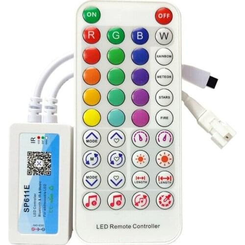 WS2812B WS2811 Bluetooth Controller For Addressable LED Strip Light SMD 5050 RGB LED Tape 38key IR Music Smart Controller