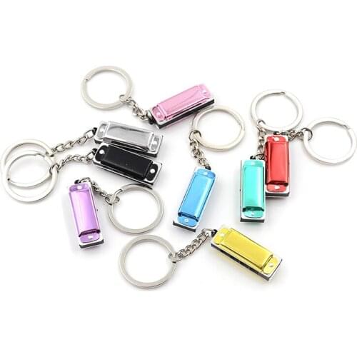 2020 3.6 * 1.2 * 0.8cm1 * Keychain Harmonic Harmonica Mini 4 Holes 8 Tone Harmonica Keychain Key