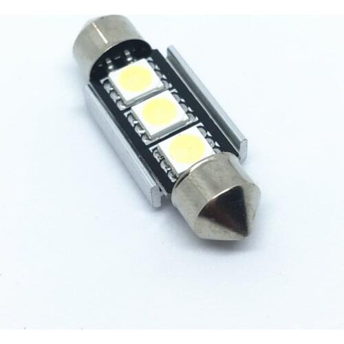 100pcs 36mm 39mm 41mm 3 SMD 5050 LED Dome Festoon White auto Bulb interior light Car Light CANBUS Error Free C5W LED Lamp 12V