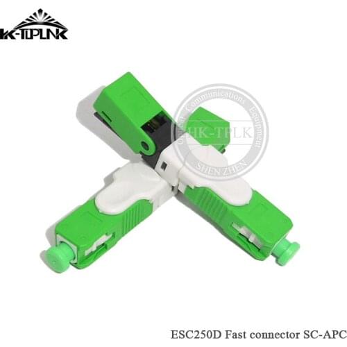 100PCS ESC250D SC APC Optic Fiber Quick Connector FTTH SC Single Mode Optic Fast Connector Factory Price