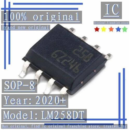 2020+100% Brand new original 20PCS-100PCS LM258DT SOP-8 Dual operational amplifier, low power consumption