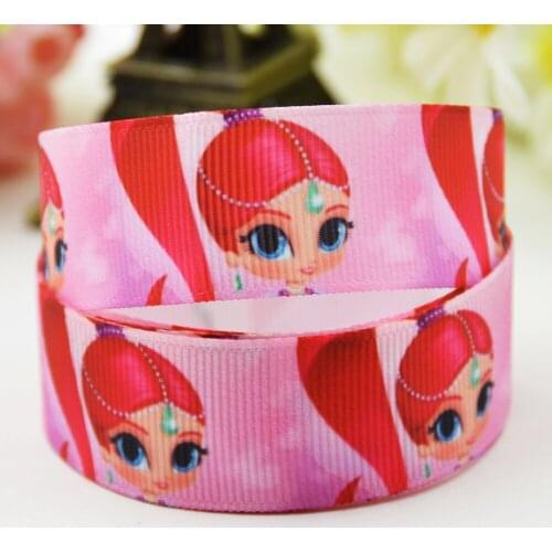 22mm 25mm 38mm 75mm Ruban satin Shimmer and Shine Cartoon Character printed Grosgrain Ribbon party decoration X-01529 10 Yards