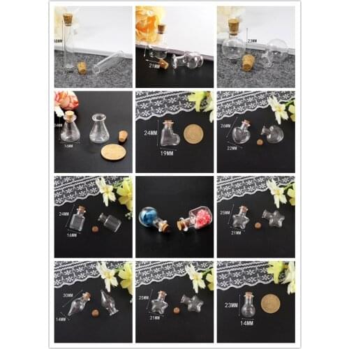 3pcs Cork Stopper Small Empty Glass Bottle Tiny Glass Jars With Cork Decorative Wish Glass Jars Wedding Holiday Mini Containers