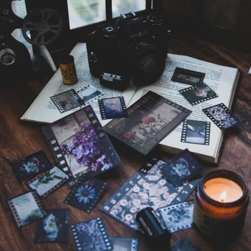 30 pcs/bag Vintage Flowers photograph Bullet Journal Decorative PET Stickers Scrapbooking Stick Label Diary Album Film Sticker