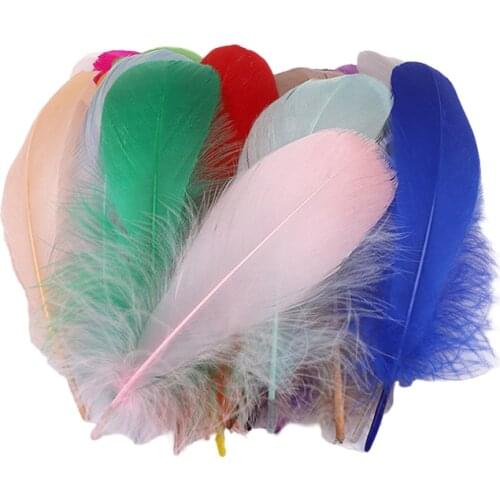 50pcs Natural dyed goose feathers DIY feathers for crafts hat wedding decoration pluma accessories clothes plume material13-20CM