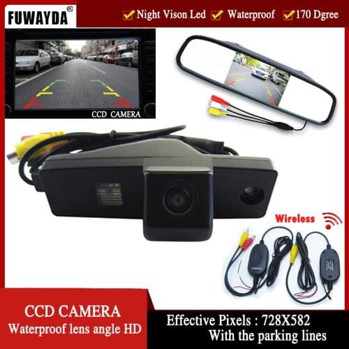 FUWAYDA WIFI CCD Car RearView NIGHT VISION Camera for Toyota Highlander Kluger Lexus RX300,with 4.3Inch Rearview Mirror Monitor