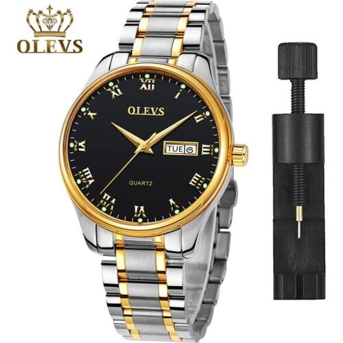 Relogio Masculino Quartz Men Watch Stainless Steel Waterproof Date Week Wristwatch Luxury Luminous Mens Watches Roman Numeral
