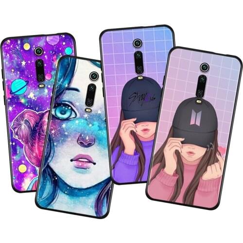 Urban Girl Sad Kiss For Xiaomi Redmi 9i 9T 9A 9C 9 8A 8 GO 7 7A S2 Y2 6 6A 5 5A 4X Prime Pro Plus Black Phone Case