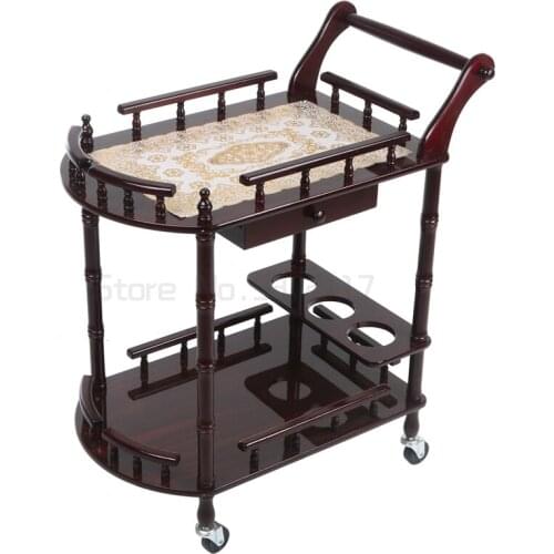Wooden European small bubble equipment shelf high-end beauty salon hotel trolley hair manicure tool cart