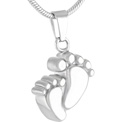 Baby Feet Urn Hold Ashes Memorial Jewelry Pendant Necklace Family/Human Ashes Urn Necklace Hot Sale Cremation Urn Necklace