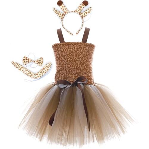 Children Cosplay Giraffe Dress Handmade Tutu Dresses Girls Fantasy Forest Photography Dresses Clothes Toddler Baby Tutu Dresses