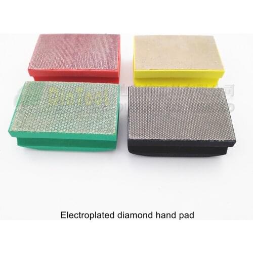 DIATOOL 1pc Dotted Electroplated Diamond Hand Polishing Pad 90X55MM Hard Foam-backed Hand Sanding Pad