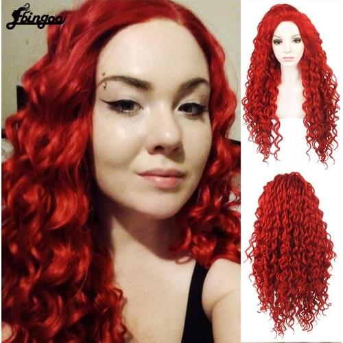 【Ebingoo】Deep Wave Long Hair Synthetic Wig Red Colors Available 26 Inch Wigs For Women Cosplay