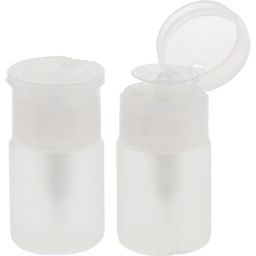 2x Nail Polish Remover Liquid Push Down Press Pumping Pump Dispenser Bottle