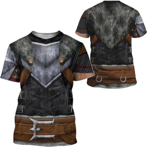3D Cosplay Samurai armor Printed Men t shirt hip hop summer Short sleeve shirt Knight armor street Casual Unisex T-shirt Tops