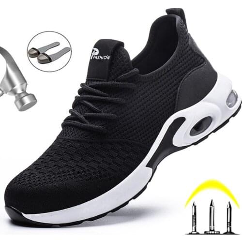 Breathable Light Work Safety Shoes Summer Male Anti-Odor Anti-Smash Anti-Puncture Indestructible Sneakers Male