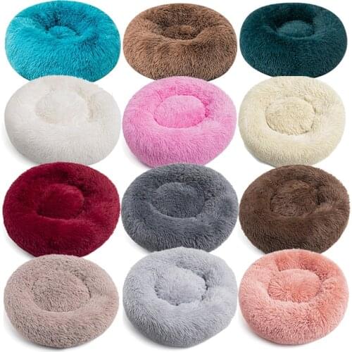 Dog Bed Plush Winter Warm Deep Sleep Nest PP Cotton Filling Semi-Enclosed Design Delicate Suede Moisture-Proof Non-Slip Bottom