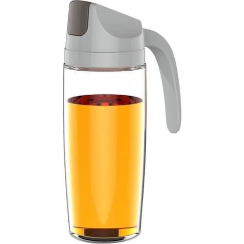 300/600ML Kitchen Glass Oil Bottle Dispenser Automatic Opening Closing Bottle Gravy Boat Oil Vinegar Honey Olive Oil Container