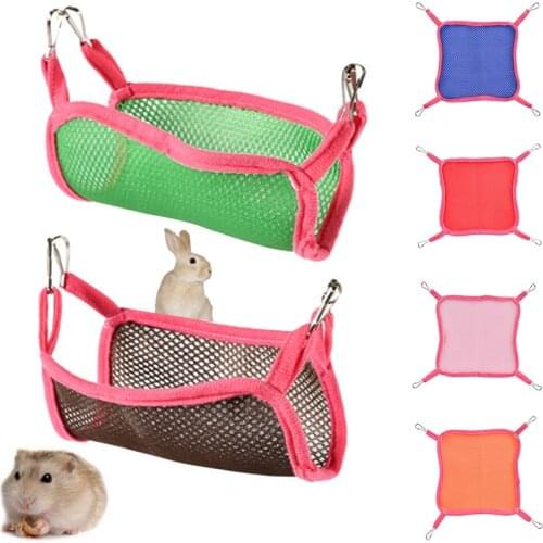 Small Pet Hammock Swing Summer Breathable Mesh Hamster Squirrel Sugar Glider Rabbit Snake Parrot Ferret Otter Hammock