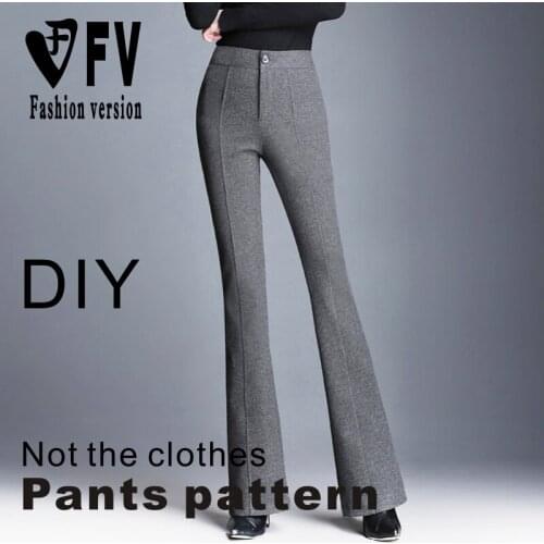 Micro horn high stretch pants pattern female autumn and winter high waist slim trousers garment sewing structure drawing BCK-39
