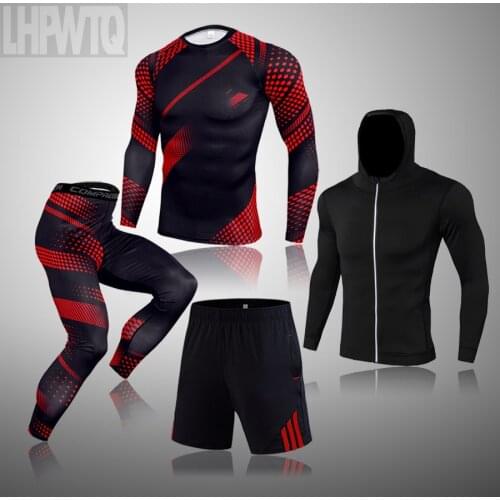 Men Sportswear Compression Sports Suits Quick Dry Running Sets Clothing Sports Joggers Training Gym Fitness Tracksuits Running