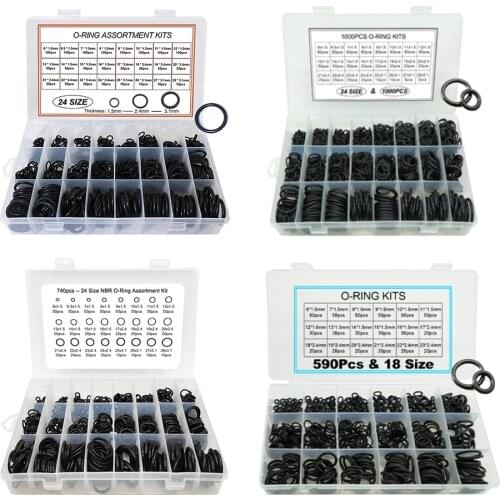 24 Size 6mm-28mm Rubber O Ring Assortment Kit Sealing Gasket Washer for Car Auto Vehicle Repair, Plumbing, Air Gas Connect