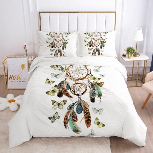 Duvet Cover Set Bedding Sets Bedding Bag Feather Quilt Covers Pillow Case 3D Bohemia Life Queen Full Twin Single Size Bed Linen