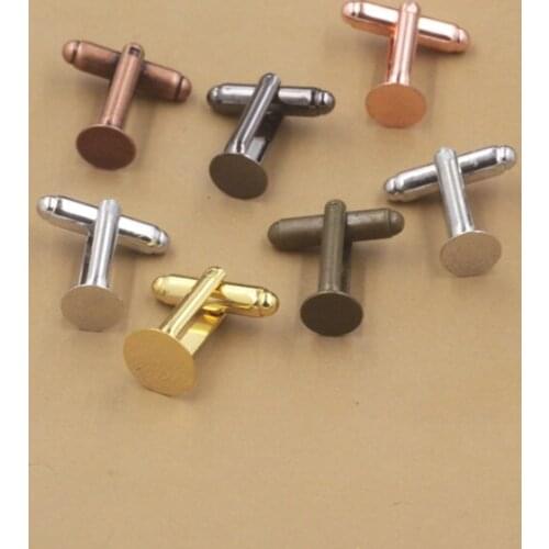 10pcs 10mm 12mm Cabochon French Style Cufflink Settings Blank Round Tray Cabochon Base DIY Clothes Jewelry Accessories Findings