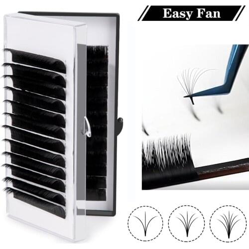 Zwellbe Easy Fan Volume Lashes Bloom Individual Eyelash Extension Faux Mink Eyelashes soft Natural Camellia Lash Extension