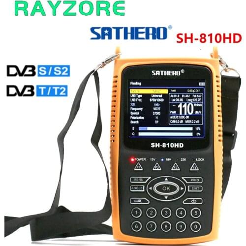 Sathero SH-810HD DVB-S2 DVB-T2 Combo Digital Satellite Finder Meter Support CCTV 3.5 inch TFT LCD Screen 8PSK 16APSK 810HD