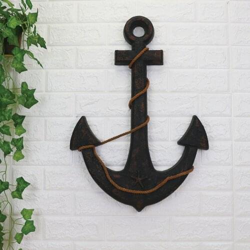 Mediterranean decorative anchor retro old wooden iron anchor home wall decoration pendant background decoration technology