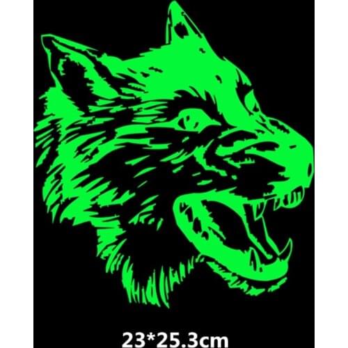 Luminous Fierce wolf Stickers patch for Shuffle T-shirt Dresses Sweater A-level Washable thermal transfer Printed iron on patch