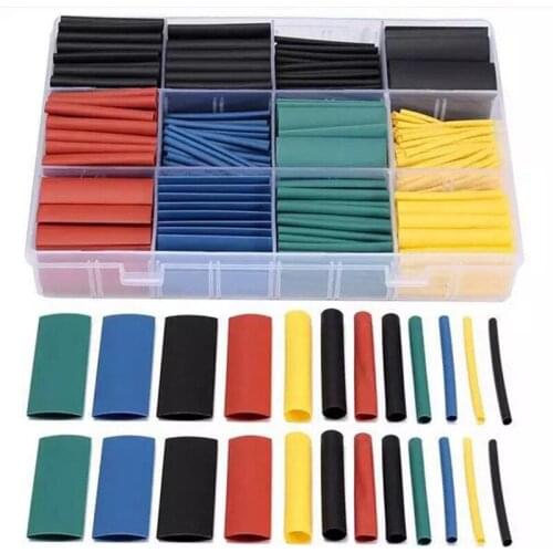 1pc/lot 530pcs 2:1 Heat Shrink Tube Heatshrink Tubing Black Red Clear Transparent Yellow Blue Green White Cable Sleeve Wrap Wire