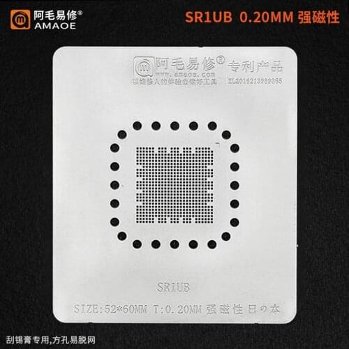 0.20MM AMAOE BGA Stencil For SR1UB CPU Chip IC Reballing Chip Pin Solder Tin Plant Net Square Hole