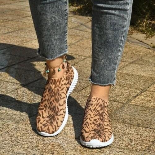 New 2021 Fashion Womens Shoes Mesh Breathable Vulcanized Shoes Womens Leopard Print Sneakers Spring Comfortable Casual Shoes
