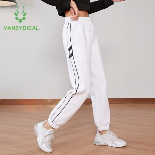 Women Side Stripe Sports Running Yoga Pants Letters Gym Training Pants Autumn Winter Thicken Fitness Workout Jogging Sweatpants
