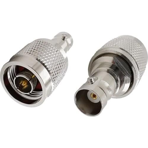 2Pcs N Type Male Jack to BNC Female Plug Straight Connector RF Coaxial Connector BNC interphone adapter