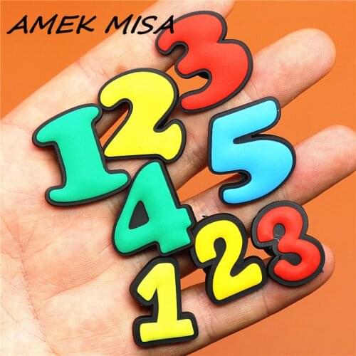 1pcs PVC Two Digital Fonts Shoe Charms Shoes Accessories Croc Shoe Buckle Decorations Shoe Ormaments fit JIBZ Party Kids Gifts