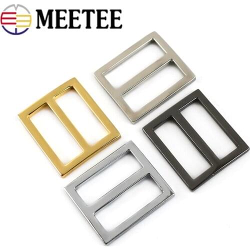 10pc Meetee 12/15/19/25/32/38/50mm Metal Belt Buckle for Bag Strap Tri-Glide Webbing Adjust Ring Buckles DIY Luggage Accessories