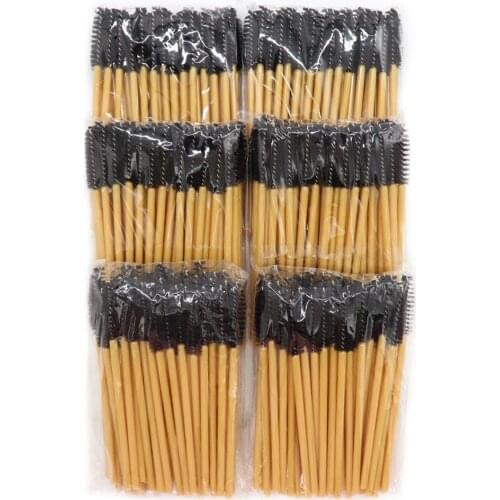 2000 Pcs/Lot Eyelash Brushes for Lashes Extension Black Hair Gold Handle Eyelashes Brushes,Individual Eyelashes for Beauty Tools