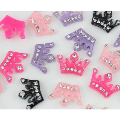 50pcs/lot mixed lovely Big w/Rhinestones Crown Cabochons (25mm) Cell phone decor, hair accessory supply, DIY-SZ0060