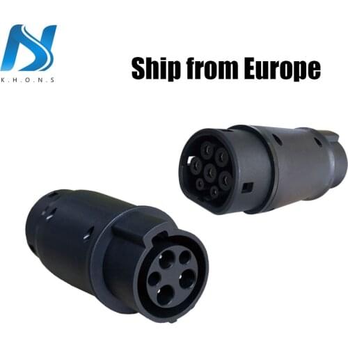 Duosida EVSE Adaptor 32A Electric Vehicle Car EV Charger Connector SAE J1772 Socket Type 1 To Type 2 EV Adapter For Car Charging
