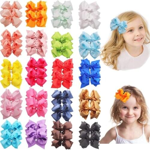40pcs/20pair 3Inch baby girls hair bows Alligator Hair Clips Double Layer Boutique Grosgrain Ribbon Pinwheel Hair Bow Hair Acces