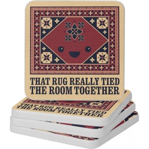 The Big Lebowski Rug Diatom Square Round Shape Coaster Non Slip Cup Bonsai Mat Soap Toothbrush Pad Wholesale Diameter 10cm