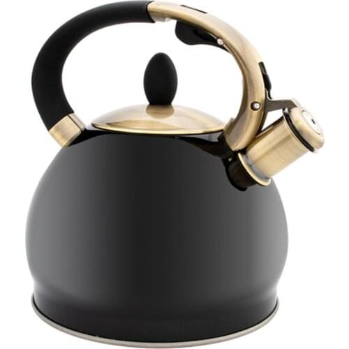 Kettles Beep Bronze Plating 2.5 Quart With Capsule Bottom Heat-resistant Glass Lid Stainless Steel Silicone Handle