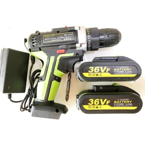 36V Cordless Electric Drill Hammer Wrench Double Speed Adjustment LED lighting Tools Screwdriver Power Tools