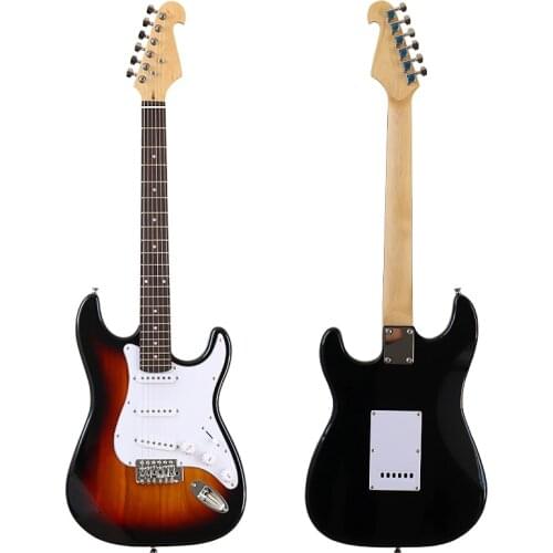 ST Electric Guitar 39 Inch Red Color High Gloss 6 String Full Basswood Body Electrique Guitare with Guitar Pickguard 648mm Scale