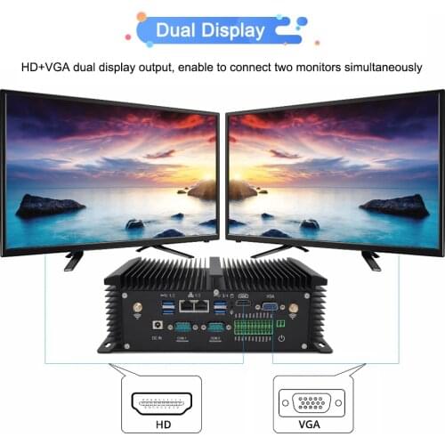 Personal computer with SIM card Intel Core i5-8250u DDR4 32GB industrial pc VGA HD Dual LAN GPIO Linux Watchdog 2COM gaming pc