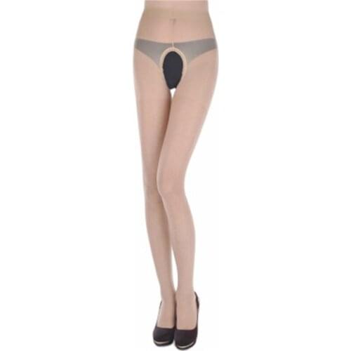 2021 New Arrival Stockings Sexy Lady Fashion Lace Open Crotch Soft Tights Women Elastic Pantyhose Solid Color Cutout Stocking